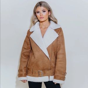 🐱 Kittenish - Faux Suede Sherpa Jacket NWT